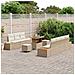 Set Divano da Giardino con cuscino 10 pcs Beige Poly Rattan - Foto miniatura 3