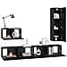Set mobile TV 4 pcs Rovere nero 200 x 30 x 30 cm - Foto miniatura 3