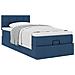 Struttura Letto Pouf con Materasso Blu 80x200 cm in Tessuto - Foto miniatura 4