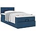 Struttura Letto Pouf con Materasso Blu 80x200 cm in Tessuto - Foto miniatura 5