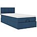 Struttura Letto Pouf con Materasso Blu 80x200 cm in Tessuto - Foto miniatura 6