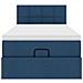 Struttura Letto Pouf con Materasso Blu 80x200 cm in Tessuto - Foto miniatura 7
