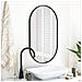 SPECCHIO OVALE 100X50CM Cornice Nera Stile Loft - Foto miniatura 8