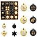 Set di Palle di Natale 40 pcs Nero e Oro Plastica - Foto miniatura 1