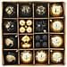 Set di Palle di Natale 40 pcs Nero e Oro Plastica - Foto miniatura 3
