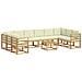 Set di divani da esterno con cuscino 11 pcs Bianco e Crema - Foto miniatura 1