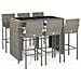 Set da Bar da Giardino 7 pz Grigio in Polyrattan - Foto miniatura 1