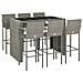 Set da Bar da Giardino 7 pz Grigio in Polyrattan - Foto miniatura 3
