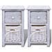 Comodini Shabby Chic 2 Pezzi Bianchi In Legno - Foto miniatura 3