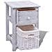 Comodini Shabby Chic 2 Pezzi Bianchi In Legno - Foto miniatura 4