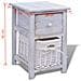 Comodini Shabby Chic 2 Pezzi Bianchi In Legno - Foto miniatura 7