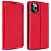 Custodia Apple Iphone 11 Pro Maxpelle Portafoglio Funzione Stand - Rosso - Foto miniatura 1