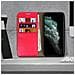 Custodia Apple Iphone 11 Pro Maxpelle Portafoglio Funzione Stand - Rosso - Foto miniatura 2