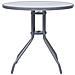 Tavolo da Giardino Grigio Chiaro 80 cm in Acciaio e Vetro - Foto miniatura 2
