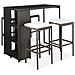 Set da Bar da Giardino 5 pz con Cuscini in Polyrattan Marrone - Foto miniatura 1