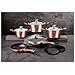 Rose Gold Set Pentole Induzione 11-piece Alluminio Antiaderente Casseruoli, Padella, Grill Oro Rosa - Foto miniatura 3