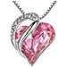 Collana Con Ciondolo Cuore Rosa/argento - Foto miniatura 1