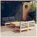 Set Divani Da Giardino 5 Pz Con Cuscini Grigi Massello Di Pino - Foto miniatura 1