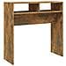 Tavolino Consolle Rovere Fumo 78x30x80 Cm In Legno Multistrato - Foto miniatura 2