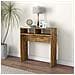Tavolino Consolle Rovere Fumo 78x30x80 Cm In Legno Multistrato - Foto miniatura 3