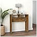 Tavolino Consolle Rovere Fumo 78x30x80 Cm In Legno Multistrato - Foto miniatura 1