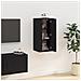 Mobile Porta Tv A Parete Nero 40x34,5x80 Cm - Foto miniatura 4