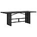 Tavolo Da Giardino Piano In Vetro Nero 190x80x74 Cm Polyrattan - Foto miniatura 1
