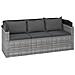 Divano Giardino 3 Posti Tetto E Poggiapiedi Grigio Polyrattan - Foto miniatura 6