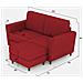 Divano Yasel 2 Posti Medio (due Sedute Da 70cm) + Pouf Misure Esterne L. 172 P. 145 Colore Rosso - Foto miniatura 3