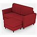 Divano Yasel 2 Posti Medio (due Sedute Da 70cm) + Pouf Misure Esterne L. 172 P. 145 Colore Rosso - Foto miniatura 1