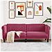 Divano A 3 Posti Rosso Vino In Velluto - Foto miniatura 1