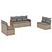 Set Divani Da Giardino 7 Pz Con Cuscini Beige In Polyrattan - Foto miniatura 2