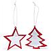 Set Di Figure Natalizie Da Appendere, Design Albero Di Natale E Stella. - Foto miniatura 1