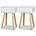 Lusso Casadino -  Comodini Set 2 Pz In Massello Di Pino 40x30x61 Cm Bianchi - Foto miniatura 1