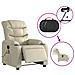 Poltrona Massaggiante Elettrica Reclinabile Crema Similpelle - Foto miniatura 5