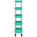 Carrello Da Cucina 5 Ripiani Turchese 42x29x128 Cm Ferro E Abs - Foto miniatura 3
