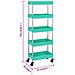 Carrello Da Cucina 5 Ripiani Turchese 42x29x128 Cm Ferro E Abs - Foto miniatura 6