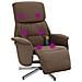 Poltrona Reclinabile Massaggio e Poggiapiedi Marrone in Tessuto - Foto miniatura 1