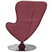Poltrona a uovo  Rosso vino Tessuto - Foto miniatura 6