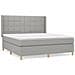 Giroletto a Molle con Materasso Grigio Chiaro180x200 cm Tessuto - Foto miniatura 1