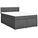Giroletto a Molle con Materasso Grigio Scuro 140x200cm Tessuto - Foto miniatura 3