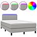 Letto a Molle Materasso e LED Grigio Chiaro 120x190 cm Tessuto - Foto miniatura 1