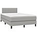 Letto a Molle Materasso e LED Grigio Chiaro 120x190 cm Tessuto - Foto miniatura 3