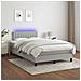 Letto a Molle Materasso e LED Grigio Chiaro 120x190 cm Tessuto - Foto miniatura 5