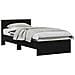 Letto Rovere Nero 90x190 cm Legno Ingegnerizzato - Foto miniatura 1