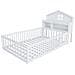 Letto Per Bambini 90x200cm, Con Vano Contenitore, Ripiani, Guida Per Quadri, Guida Di Sicurezza E Porta, Struttura In Legno Massiccio, Con Rete A Doghe, Bianco - Foto miniatura 2