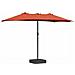Ombrello da giardino Terracotta 385 x 209 x 244 cm Tessuto - Foto miniatura 1