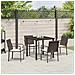 Set da Pranzo per Giardino 5 pcs Marrone Poly Rattan - Foto miniatura 4