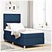 Letto a molle con materasso Blu 90 x 190 cm Tessuto - Foto miniatura 2