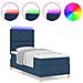 Letto a molle con materasso Blu 90 x 190 cm Tessuto - Foto miniatura 4